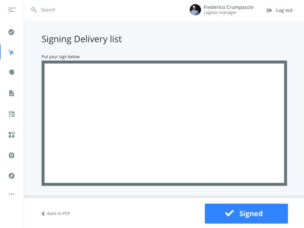 Sign Delivery List